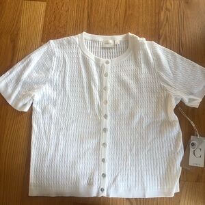 NWT Cyrus White Textured Knit Top